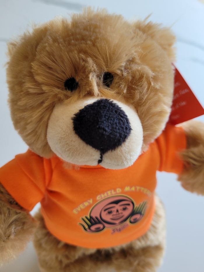10" Teddy Bear stuffie with Every Child Matters Tshirt, a Native artist Bill Helin design indigenous art gift by Bill Helin Canada