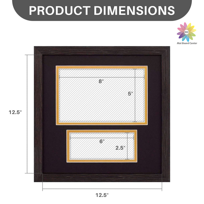 10.5x10.5 Picture Frame with 2 Openings Fits A 5.5x8.5 Business License and Dollar Bill(10 Pcs per Box)