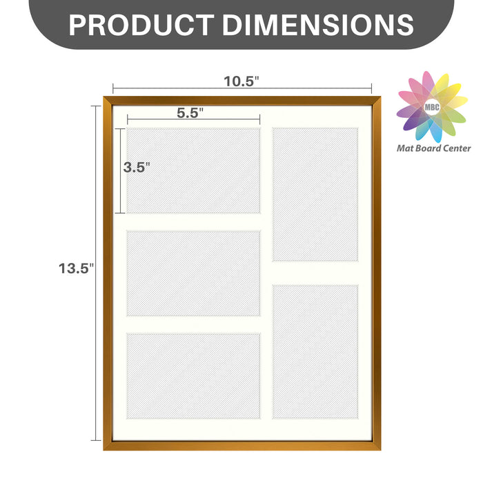 11x14 Aluminum Collage Picture Frame for Five 4x6 Photos Bronze (6 Pcs per Box)