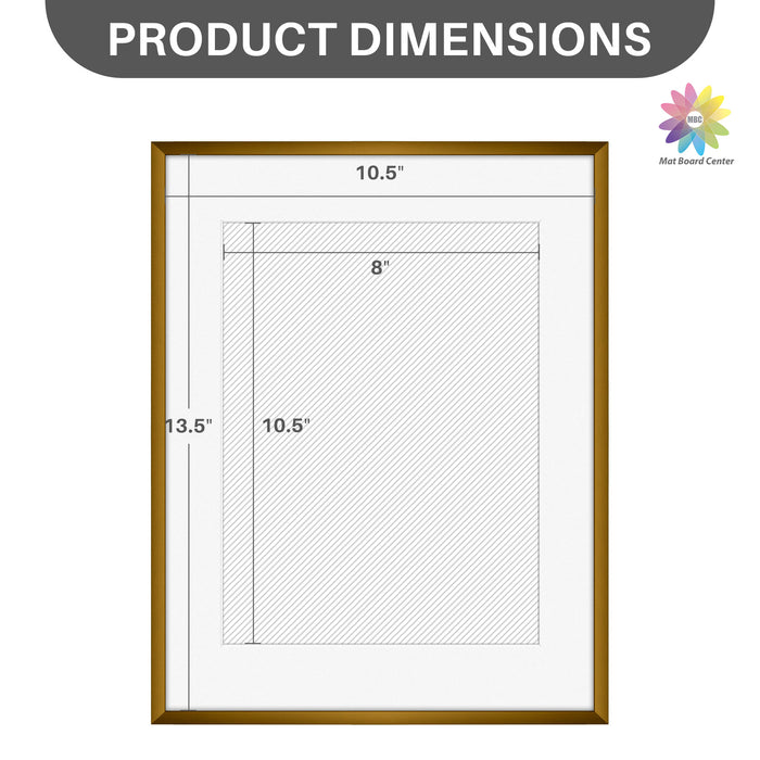 11x14 Aluminum Picture Frame With White Mat For 8.5x11 Photo Bronze(6 Pcs Per Box)