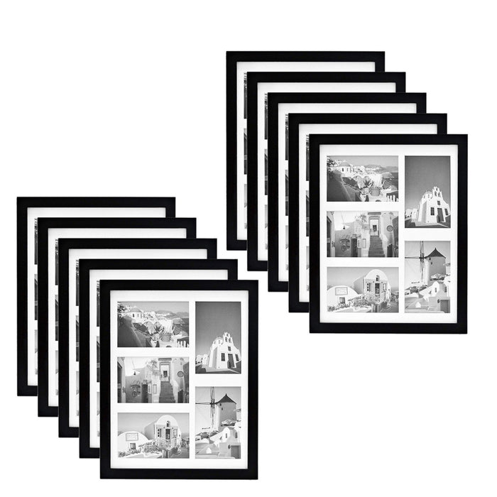 11x14 Black Collage Picture Frames for Five 4x6 Pictures Wood Frame (10 Pcs per Box)