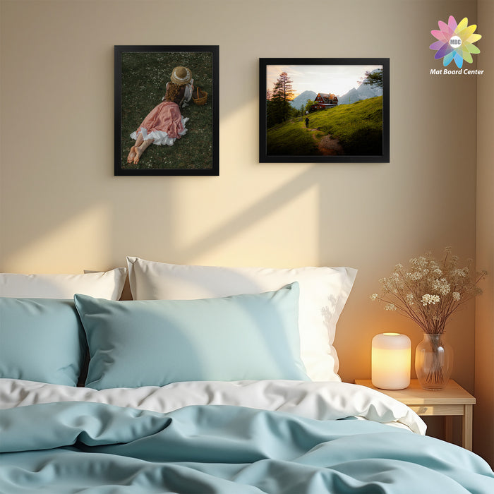 11x14 Black Picture Frame for 8x10 photo With White Mat (18 Pcs Per Box)
