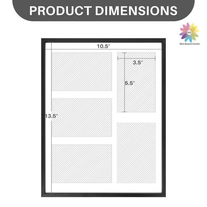 11x14 Collage Picture Frame With White Mat Display Five 4x6 Photo Black (6 Pcs Per Box)