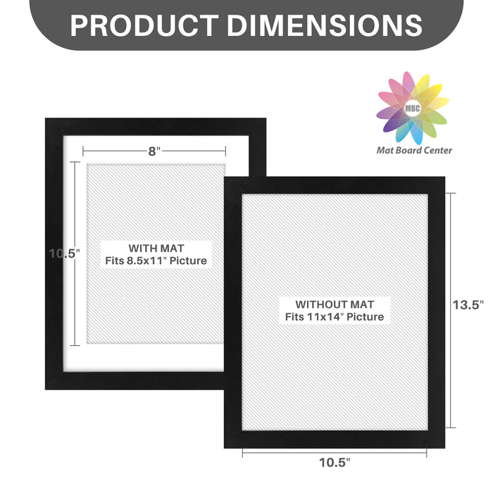 11x14 Wood Frame for 8.5x11 Picture Black (10 Pcs per Box)