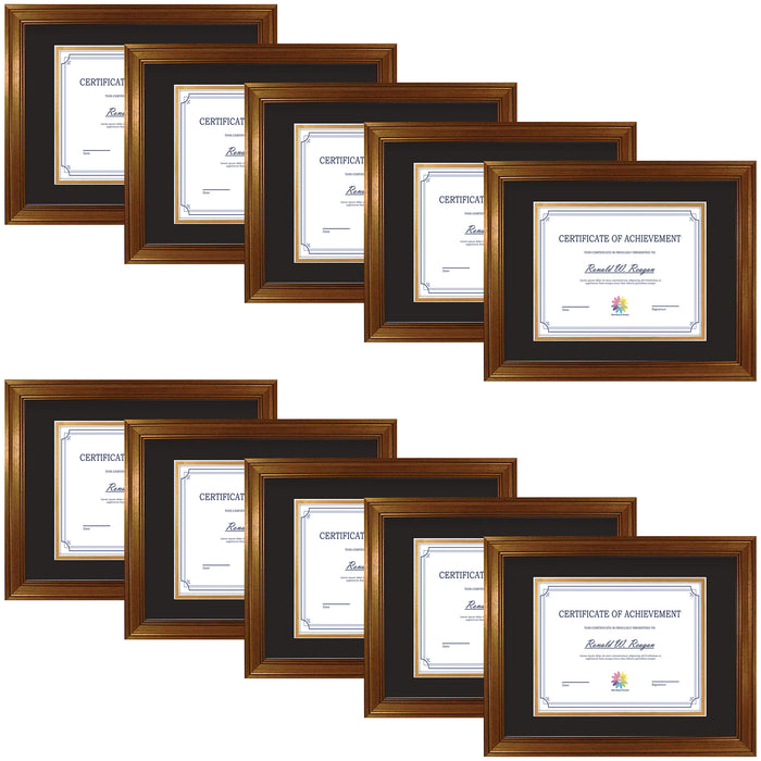 11x14 Diploma Frame for 8x10 Certificate Dark Gold Color (10 Pcs per Box)