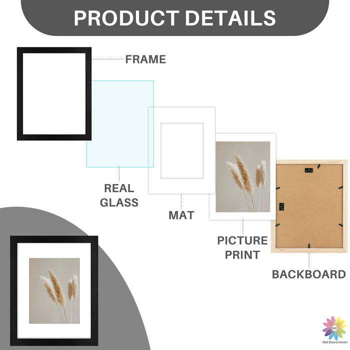 11x14 Frame for 8x10 Picture Wood, Smooth Finish (10 Pcs per Box)