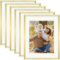11x14 Gold Aluminum Frame with White Mat and Real Glass (6 Pcs Per Box)