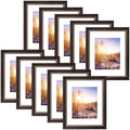 11x14 Ornate Picture Frame with White Mat for 8x10 Photo Brown and Ornate Gold Color (10 Pcs per Box)