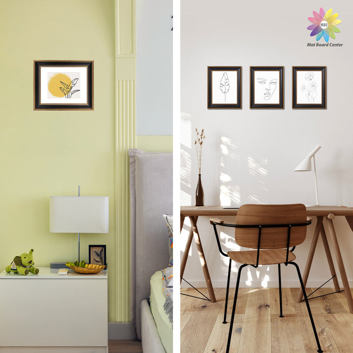 11x14 Photo Frame with White Mat for 8x10 Picture Ornate Gold/Black (10 Pcs Per Box)