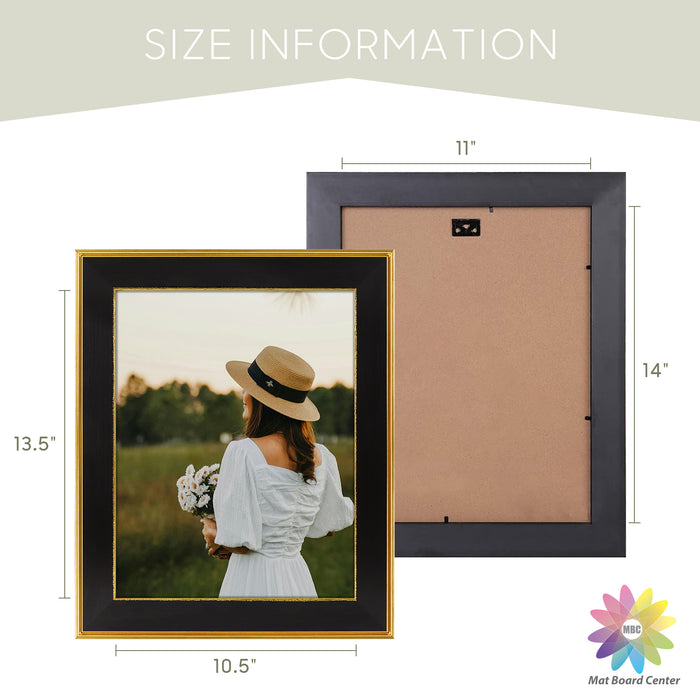 11x14 Picture Frame for 5x7 Picture Black/Classic Gold Color (10 Pcs per Box)