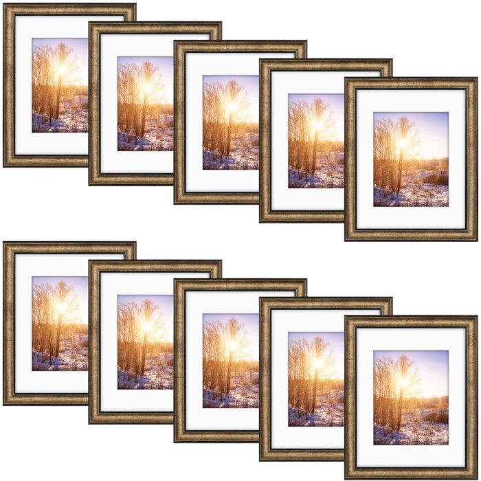 11x14 Picture Frame for 8x10 Photo Dark Brown Color (10 Pcs per Box)