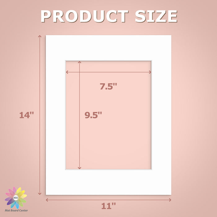 11x14 Whitecore Pre-Cut Mat Board - Pack of 100