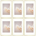 11x17 Aluminum Picture Frame with White Mat for 8x12 Photo (6 Pcs Per Box) Gold