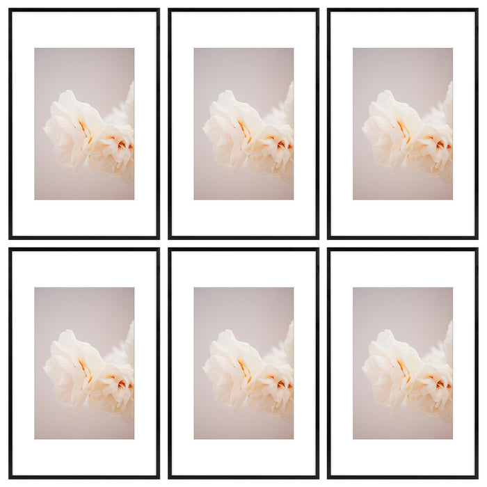 11x17 Aluminum Picture Frame with White Mat for 8x12 Photo (6 Pcs Per Box) Black