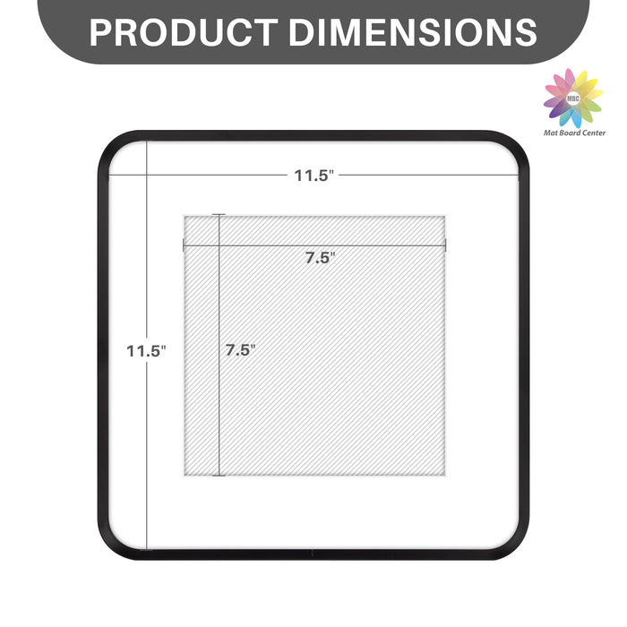 12x12 Round Corner Aluminum Picture Frame with White Mat for 8x8 Picture(6 Pcs Per Box)