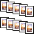 12x16 Picture Frame for 8x12 Photo with White Mat Silver Trim Black-Dark Brown Inner Panel (10 Pcs per Box)