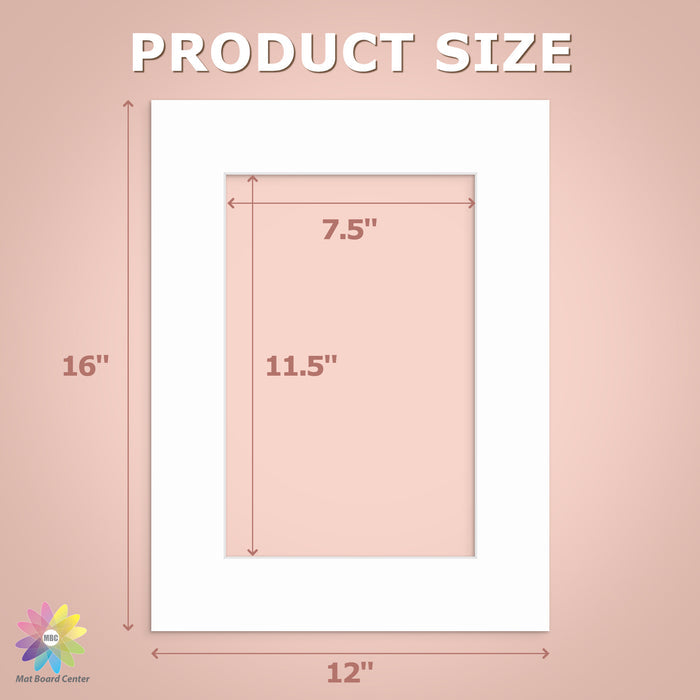 12x16 Picture Mats For 8x12 Photos - Pack of 50