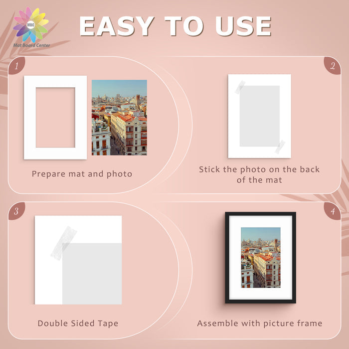 12x16 Picture Mats For 8x12 Photos - Pack of 50