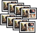 12X17 Wood Frames, Collage Picture Frames with Mat For One 8x10 and Two 5x7 Photos (8 Pcs per Box) Black with White Mat