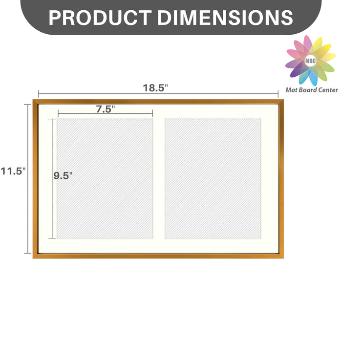 12x19 Aluminum Collage Picture Frame for Two 8x10 Photos Bronze (6 Pcs per Box)
