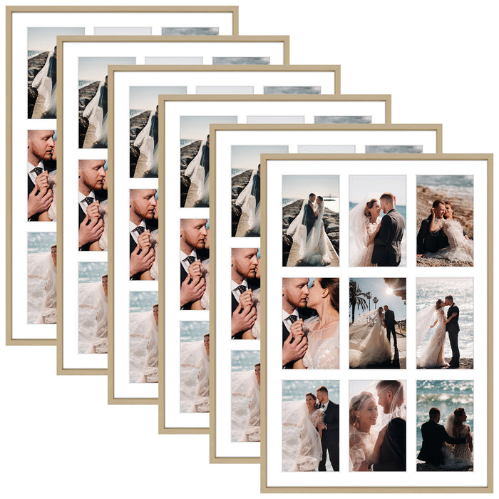 13.6x19.7 Collage Picture Frame With White Mat Display Nine 4x6 Photo(6 Pcs Per Box)