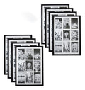 13.6x19.7 Collage Picture Frames for Nine 4x6 Pictures Wood Frames(8 Pcs per Box) Black