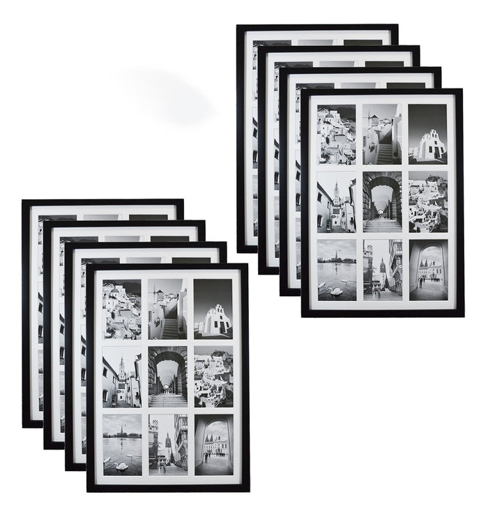 13.6x19.7 Collage Picture Frames for Nine 4x6 Pictures Wood Frames(8 Pcs per Box) Black