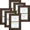 14x20 Diploma Frame for Two 8.5x11 Certificates with Black Over Gold Double Mat Brown Color (6 Pcs per Box)
