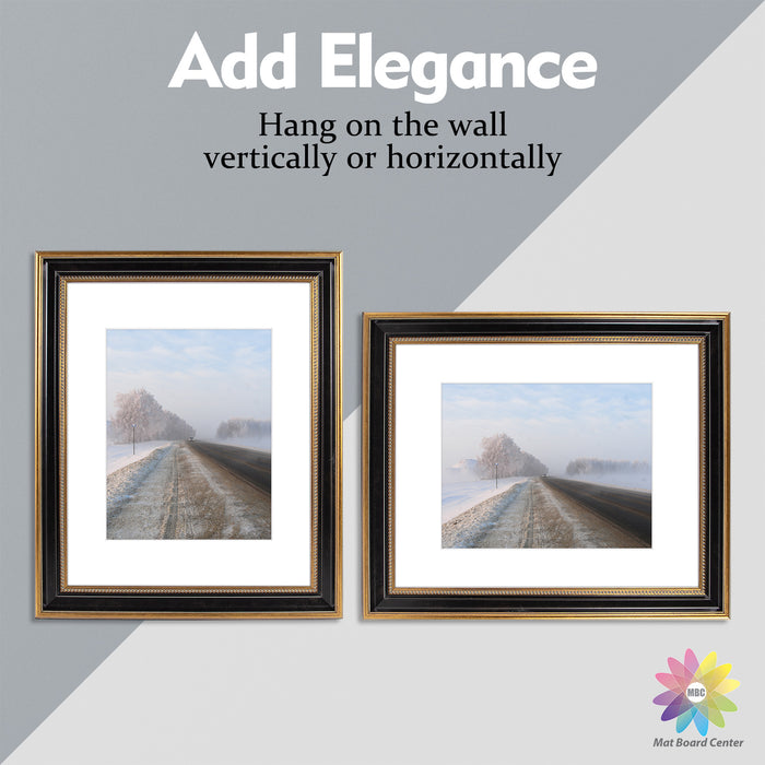 16x20 Photo Frame with White Mat for 11x14 Picture Ornate Gold/Black (4 Pcs Per Box)