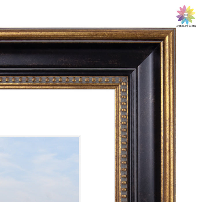 16x20 Photo Frame with White Mat for 11x14 Picture Ornate Gold/Black (4 Pcs Per Box)