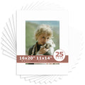 16x20 Whitecore Economy Pre-Cut Mat-Pack of 25 11x14 (exact opening 10.5x13.5) N501 White