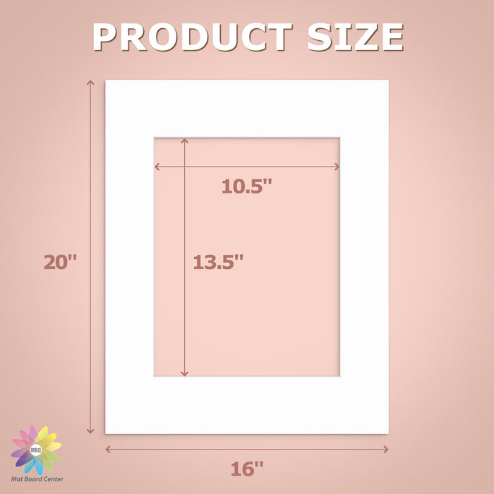 16x20 Whitecore Economy Pre-Cut Mat-Pack of 25