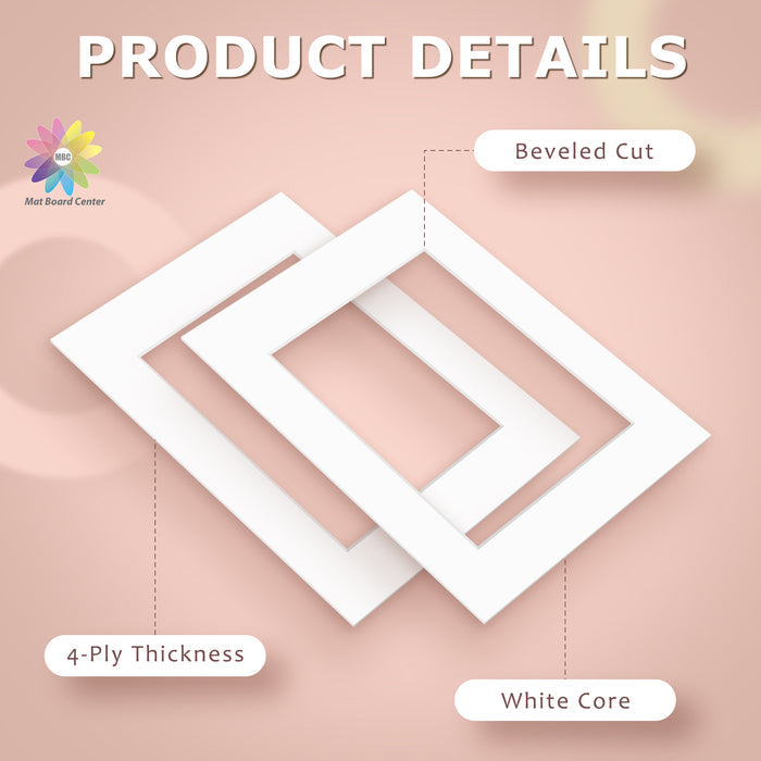 16x20 Whitecore Economy Pre-Cut Mat-Pack of 25