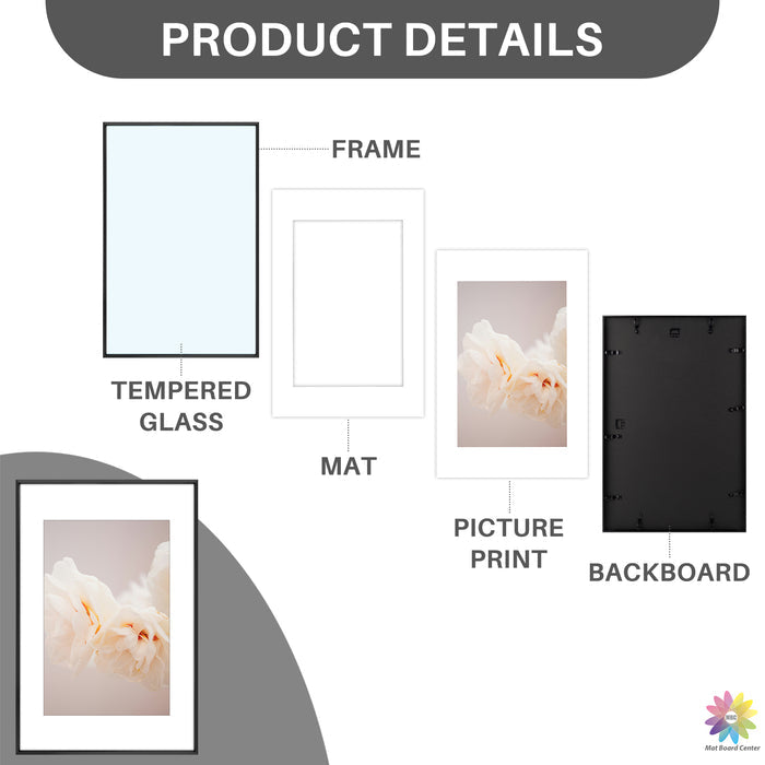 16x24 Aluminum Picture Frame for 12x18 Pictures with Mat (6 Pcs Per Box)