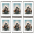16x24 Picture Frame for 12x18 Photo with White Mat and Real Glass (6 Pcs Per Box) Light Grey