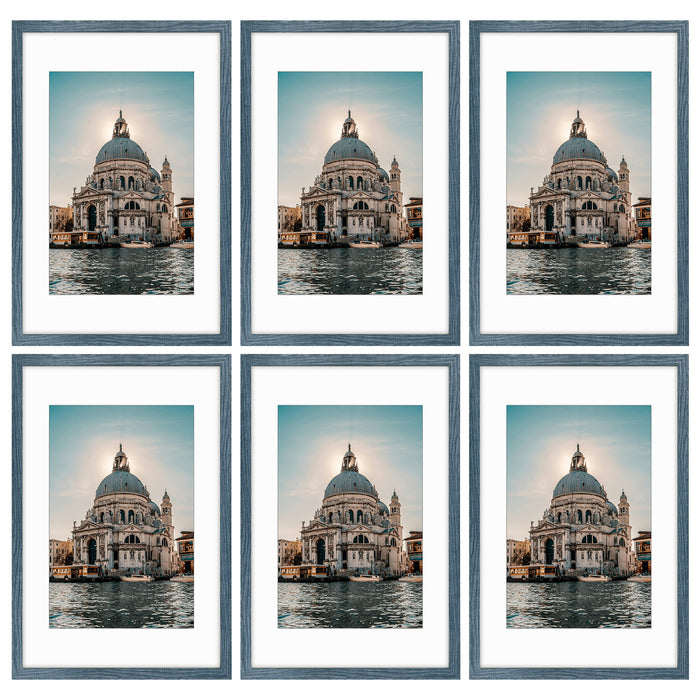 16x24 Picture Frame with White Mat for 12x18 Photo (6 Pcs Per Box) Blue