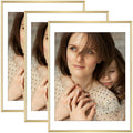 18x24 Metal Picture Frame for 16x20 Photo with White Mat and Real Glass (3 Pcs per Box) Gold