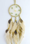 2.5 inch Tan Dream Catcher Handmade in Canada indigenous art gift by North of Fifty First Nations & Métis Art Boutique Canada