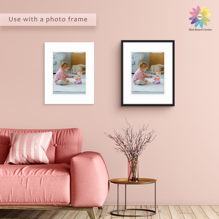 25 Pack 16x20 Economy Pre-Cut Double Mat For 11x14 Photo + Backing + Bag