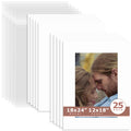 25 Pack 18x24 Whitecore Economy Pre-Cut Mat Board+ Backing + Bag 12x18 (11.5x17.5 exact opening) N501 White
