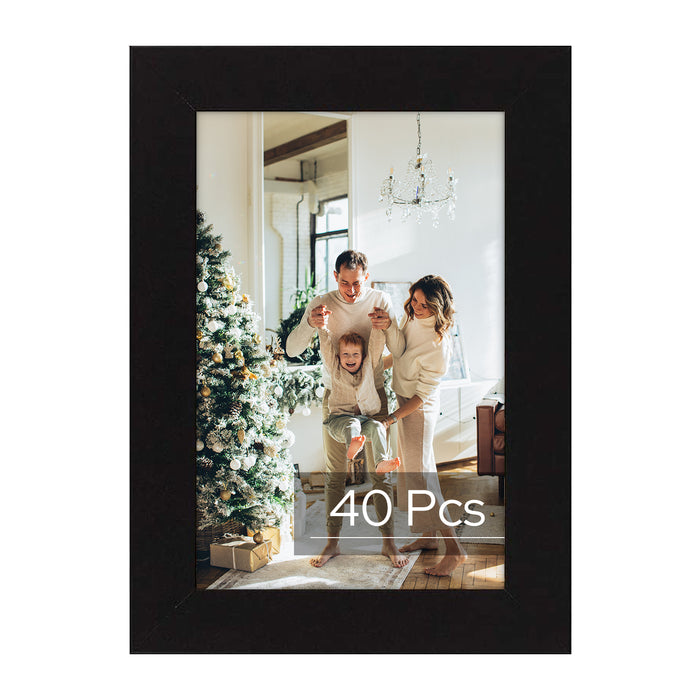 4x6 Picture Frames with Plexiglass (40 Pcs Per Box) Black