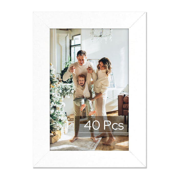 4x6 Picture Frames with Plexiglass (40 Pcs Per Box) White