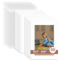 50 Pack 5x7 Whitecore Economy Pre-Cut Mat For 4x6 Picture + Backing + Bag N501 White