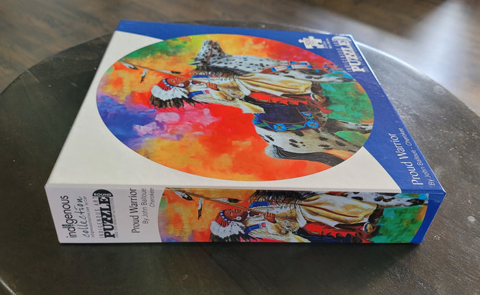500 piece round jigsaw indigenous puzzle by John Balloue Canada