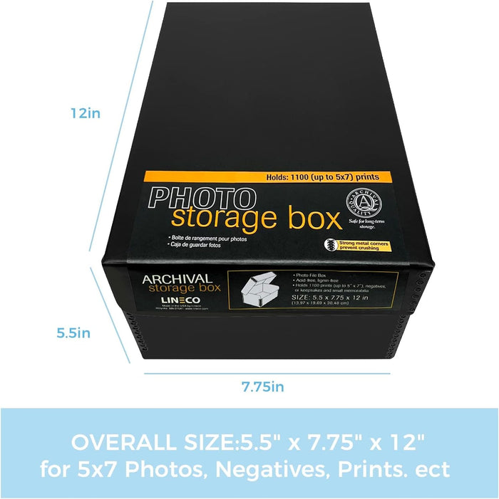 5.5 x 7.75 x 12 Inches Storage Box with Clamshell Design Black
