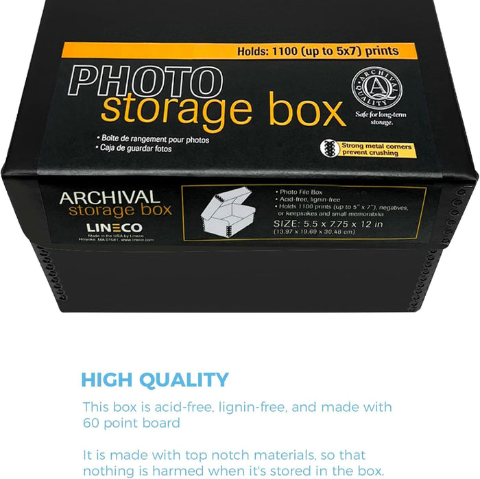 5.5 x 7.75 x 12 Inches Storage Box with Clamshell Design Black