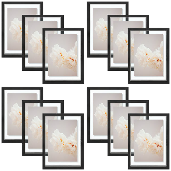 5x7 Floating Frame Displays Any Size Photo up to 5 by 7 (12 Pcs Per Box) Black