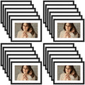 5x7 Metal Picture Frame for 4x6 Photo with White Mat and Real Glass (24 Pcs per Box) Black
