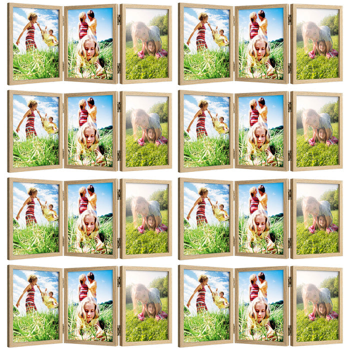 5x7 Three Picture Frame (8 Pcs Per Box) Wood Grain
