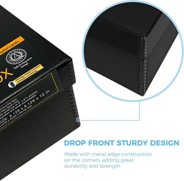 5x8x12 Storage Box with Removable Lid Black